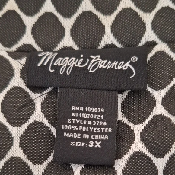 Maggie Barnes Lightweight Jacket Womens 3X Black White Polka Dot - Picture 3 of 9